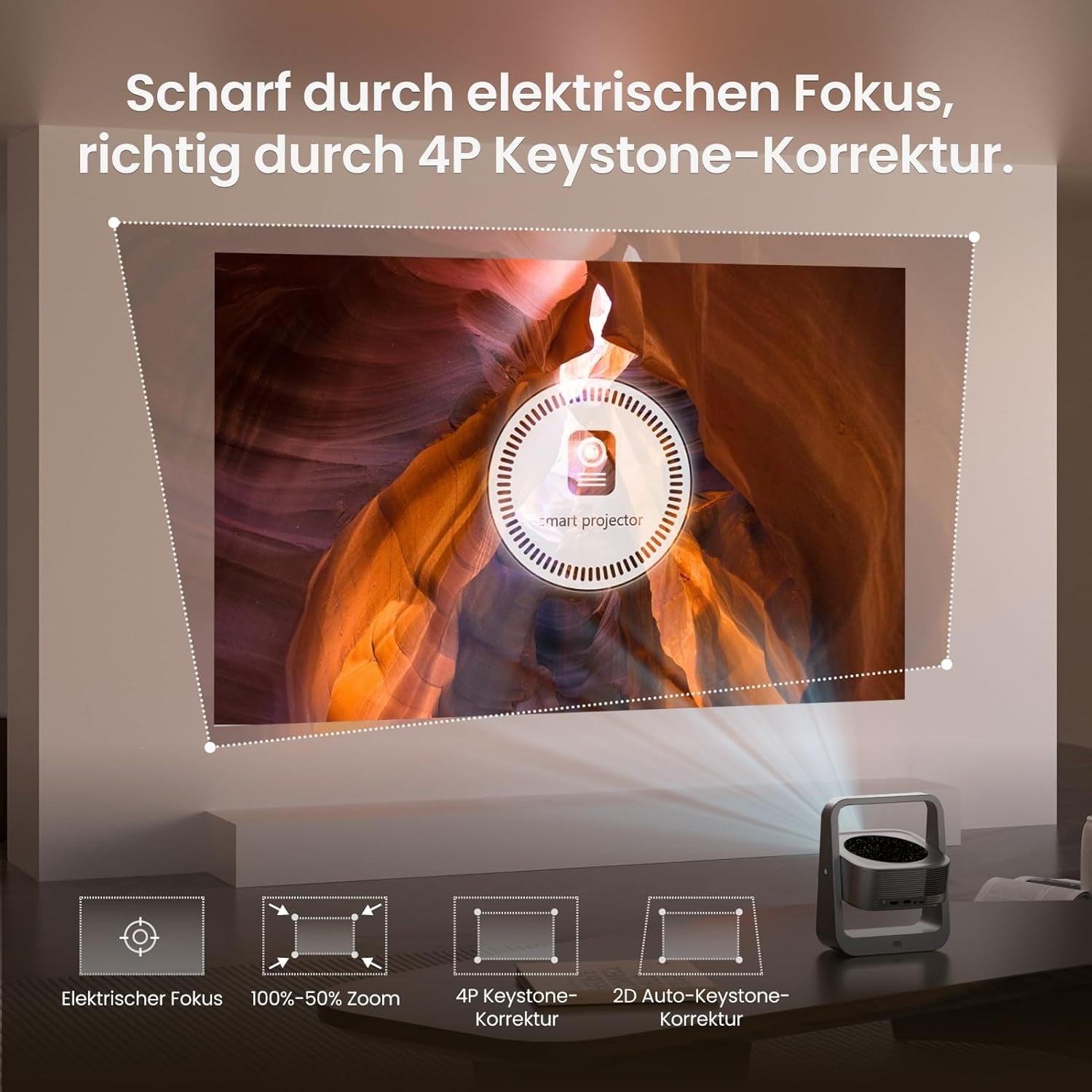 Eeenfy Venus V1 Mini Smart Projector – 1080P Support, 350 ANSI, WiFi & Bluetooth 5.2, 270° Rotating Home Cinema