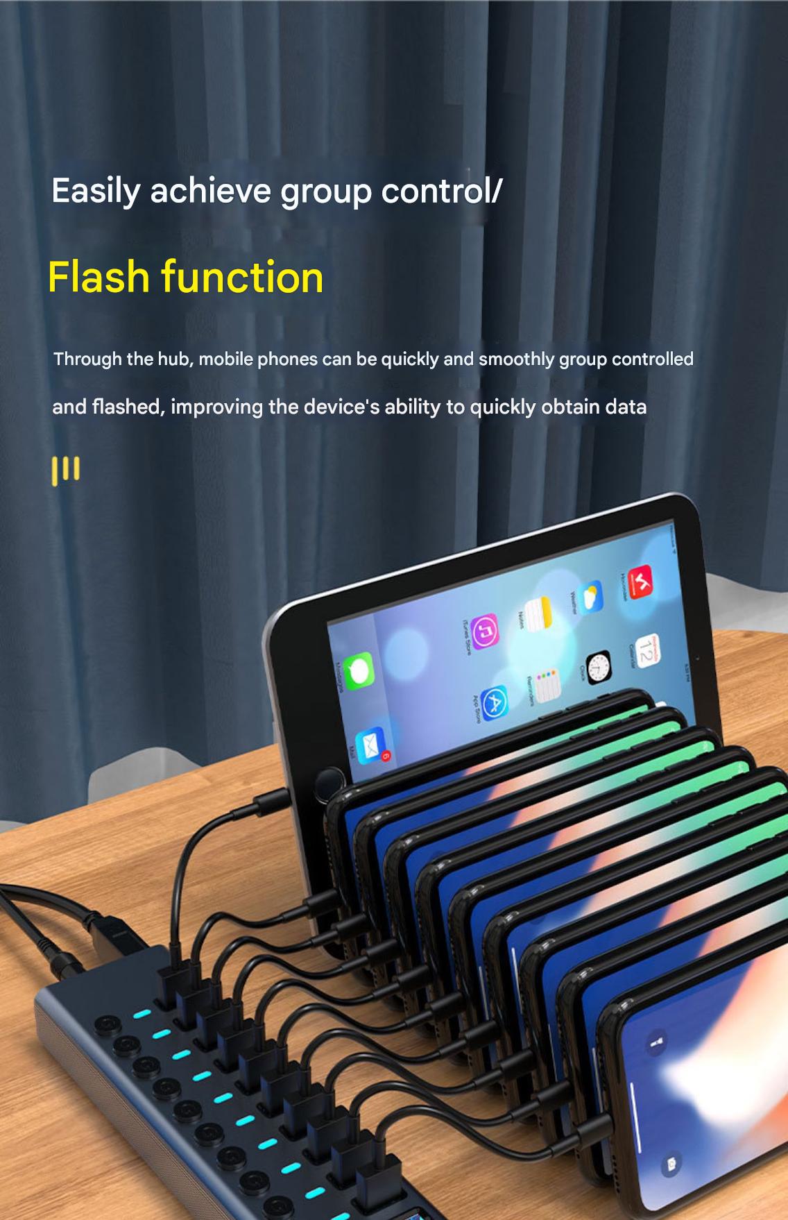 USB 3.0 11-Port Hub with Power Supply – Speed up to 5 Gbps