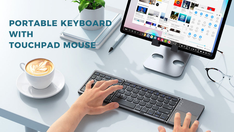 High-End Ultra-Portable Foldable Bluetooth Keyboard with Touchpad