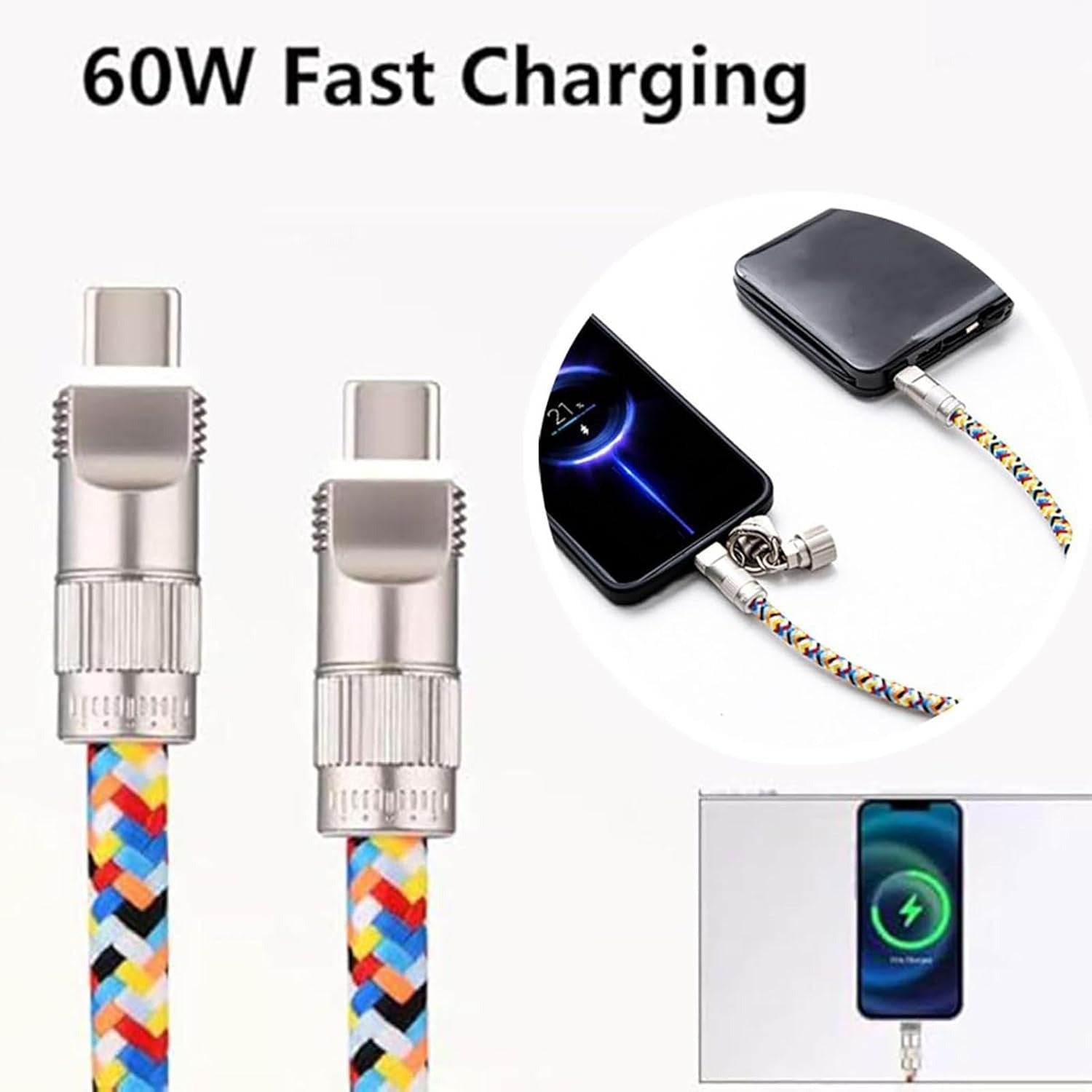Phone Chain Charging Cable - High Speed 1,3M Length