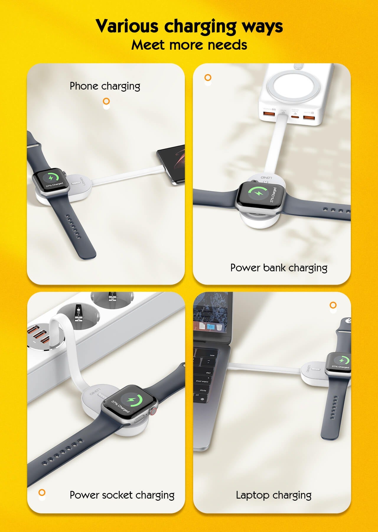 LDNIO AW005 Smartwatch Wireless Power Bank 1200mAh – Portable Charger with LED Display