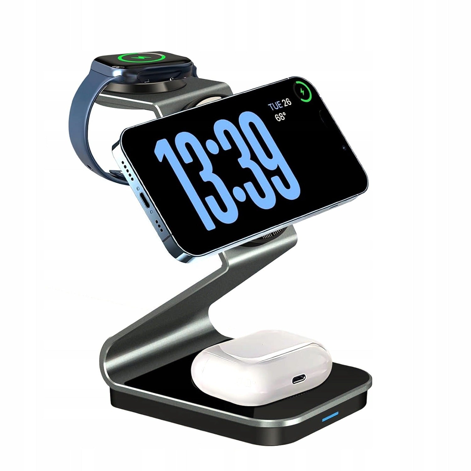 Premium Transparent Magnetic 3‑in‑1 MagSafe Wireless Charger 15W QC3.0