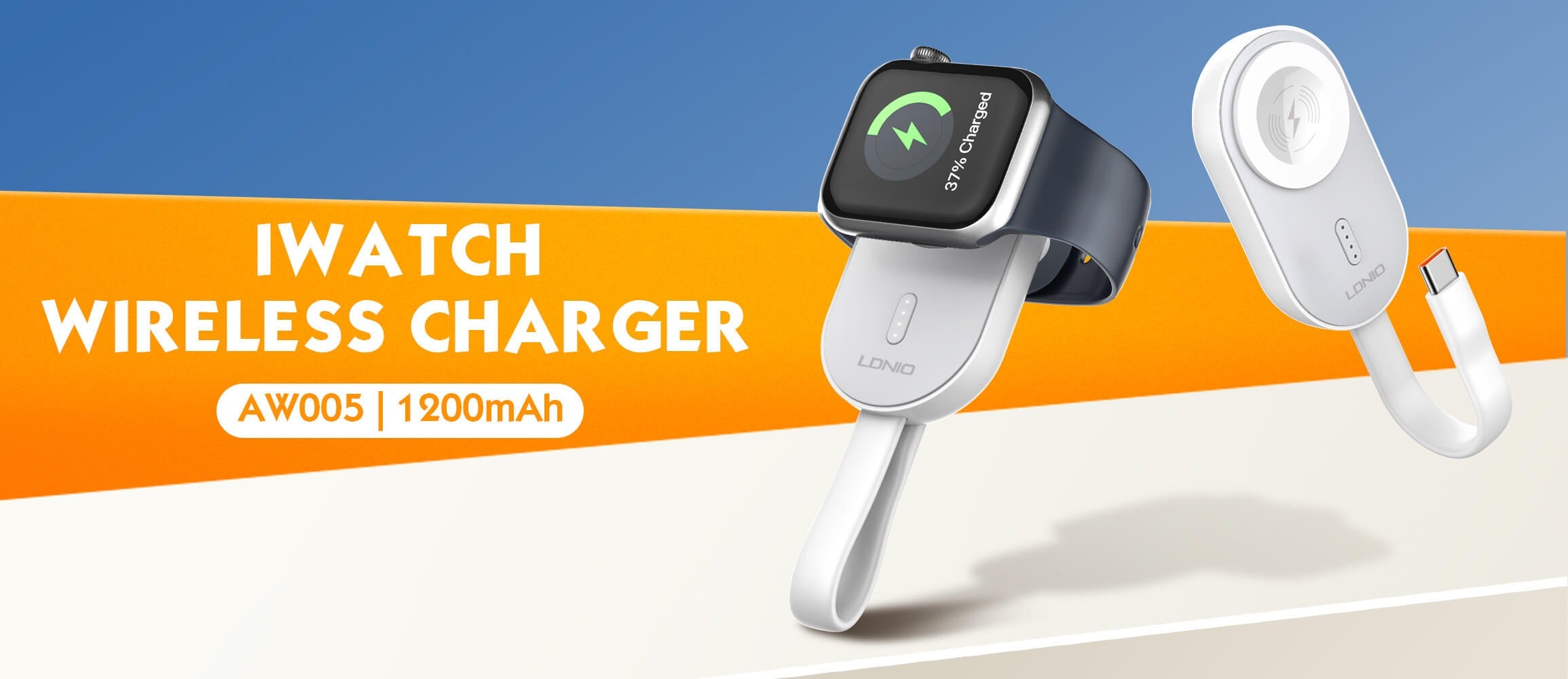 LDNIO AW005 Smartwatch Wireless Power Bank 1200mAh – Portable Charger with LED Display